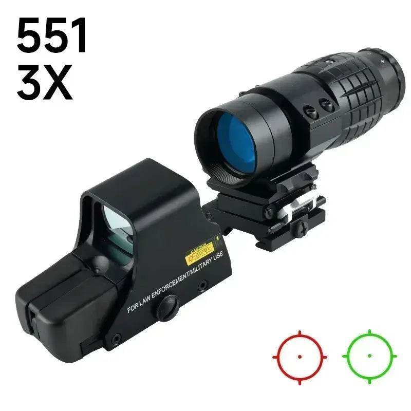 3X Holographic Scope 553 558 Tactical Optics Sight with Flip-up Mount Red Green Dot Sight for 20mm Rail Hunting Airsoft scope