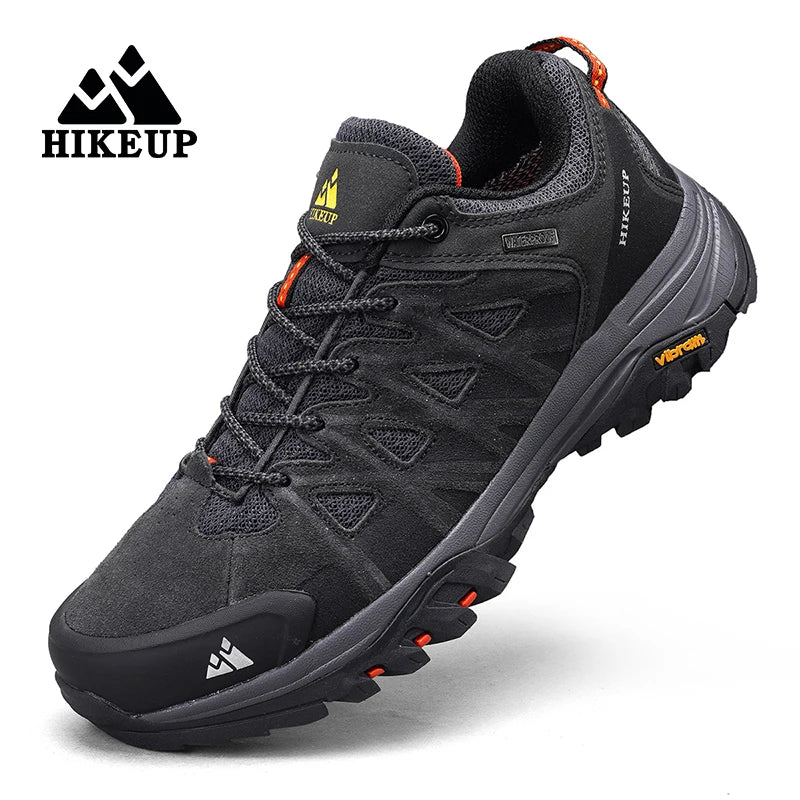 HIKEUP New Arrival Mens Hiking Shoes Breathable Lace Up Trekking Male Cushioning Outdoor Climbing Tourism Sneakers for Men