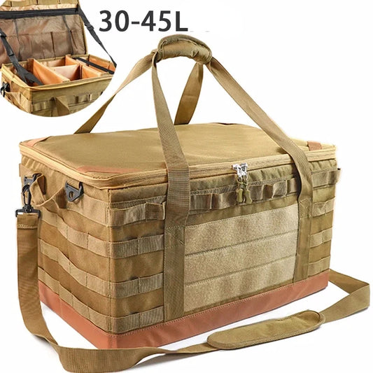 30 45L Camping Storage Bag Trunk Organizer with Handles Versatile Large Capacity for Outdoor Barbecue Camping Cooking Picnic