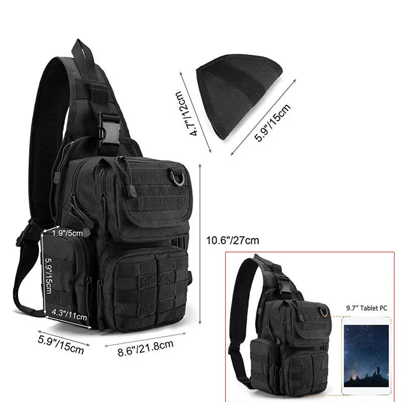 Tactical Chest Sling Bag Men's Riding Bags Hunting Gun Holster Backpacks Climbing Molle Fishing Pouch Archer Shoulder Backpack