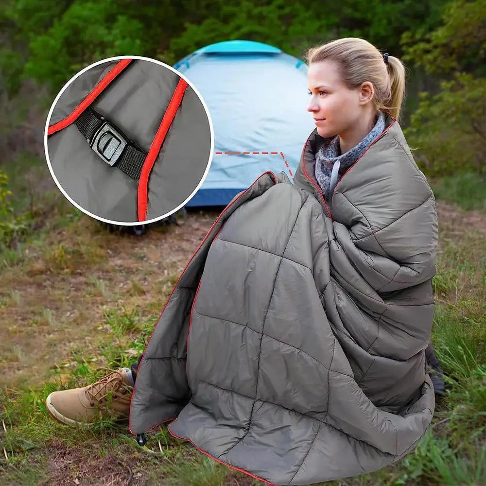 Winter Down Camping Quilt Indoor Outdoor Camping Blanket Packable Camping Quilt Portable Thermal Down Blanket For Travel Hiking