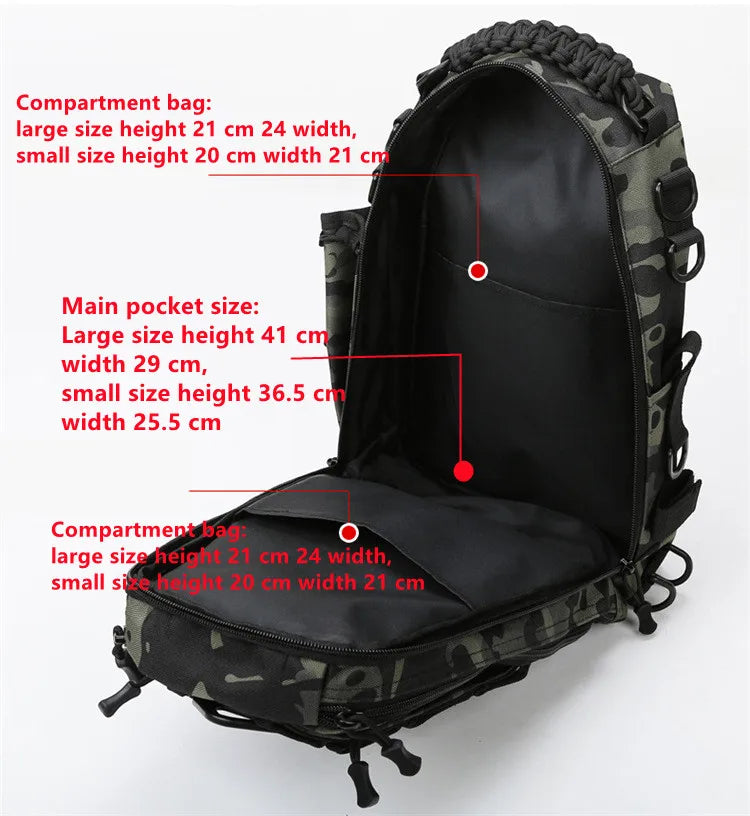 SUUTOOP Men Hiking Military Tactical Shoulder Bag Camping Sports Trekking Climbing Crossbody Fishing Outdoor Chest Bag For Male