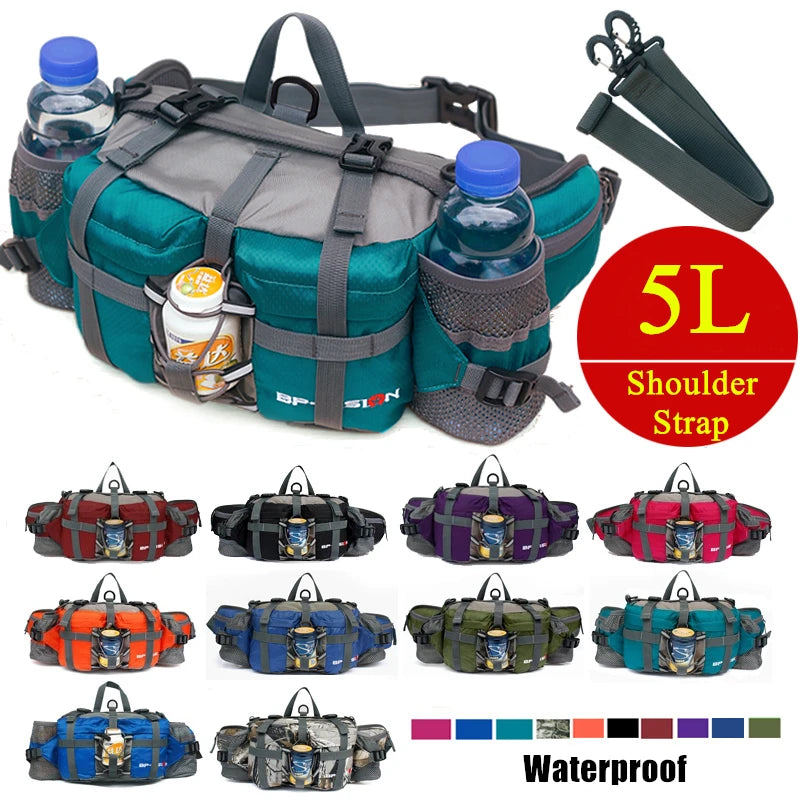 Outdoor Hiking Waist Bag Water Cycl Backpack Sports Mountain Bottle Waterproof Nylon Camping Mochila Hiking Accessories Hunting