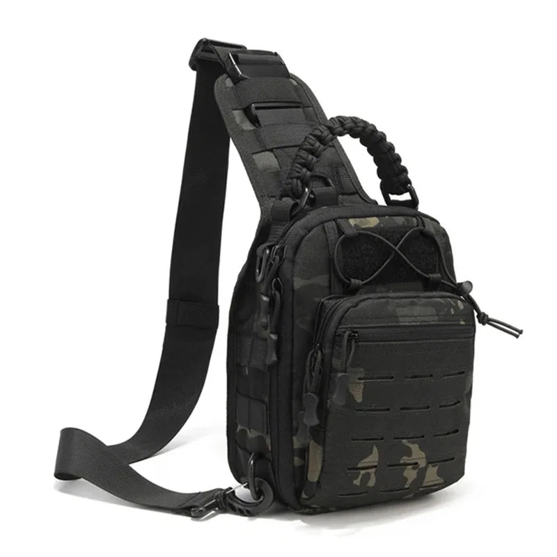 Men's Outdoor Chest Bag Tactical Shoulder Bag Sling Backpack 900D Oxford Mountain Camping Fishing Trekking Molle Mi