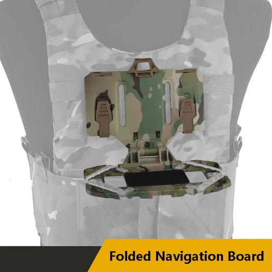 Military MOLLE Folding Navigation Board Outdoor Sports Mobile Phone Holder Tactical Chest Bag Map Case Admin Panel Airsoft Gear