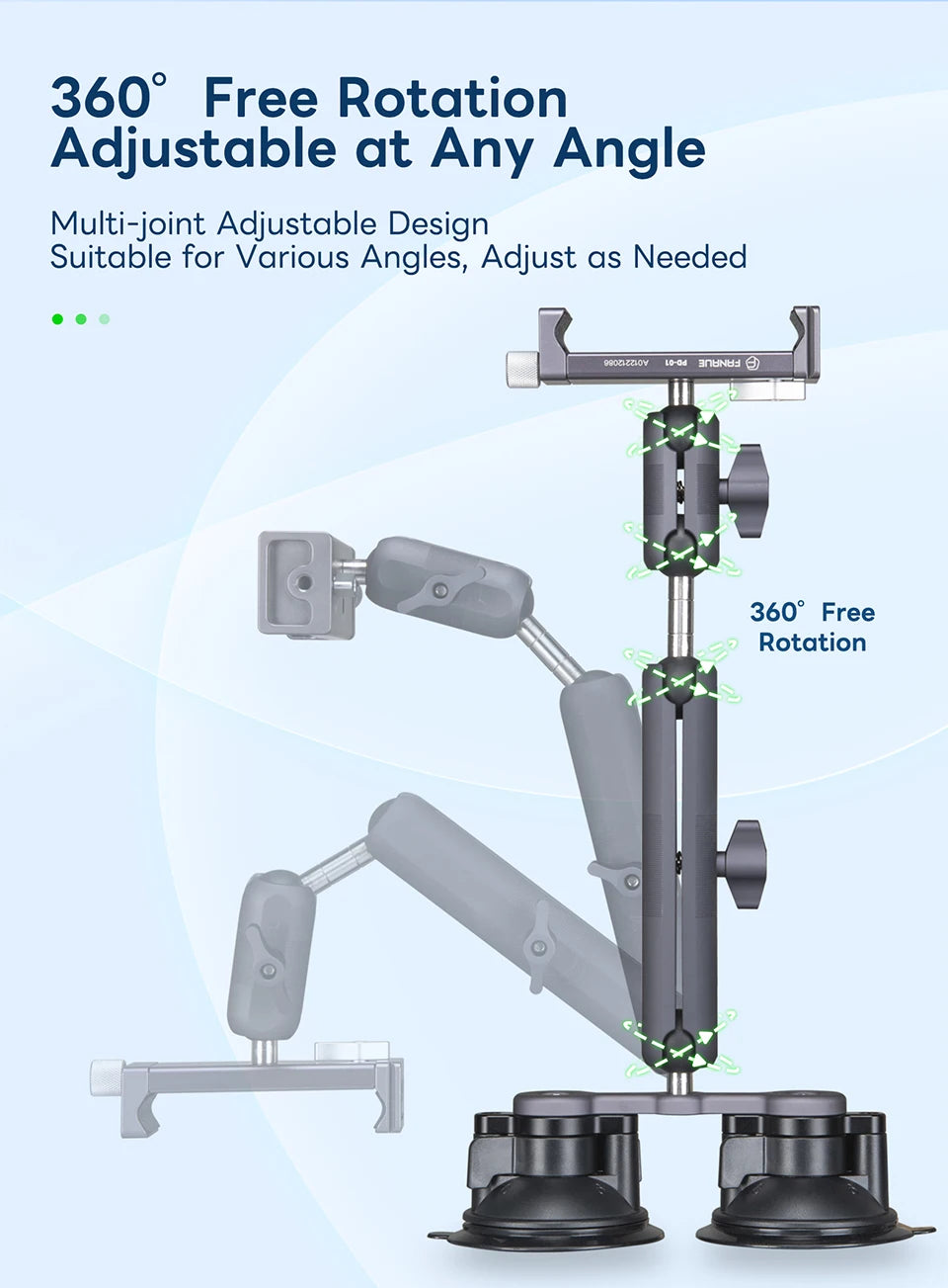 FANAUE Car Tablet Holder Suction Cup Mount with 1 inch Ball Supports for tablet Vehicle Windshields for RAM Mounts