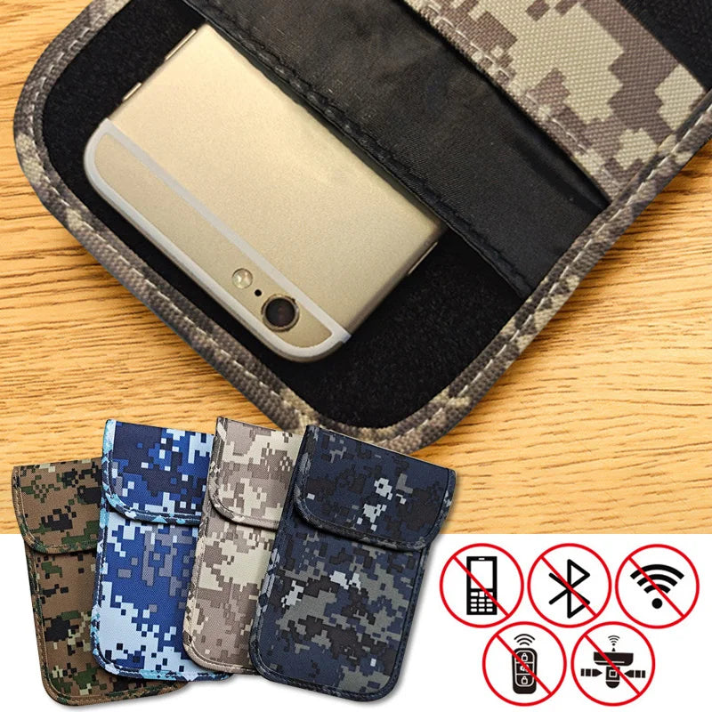Faraday Bag Camouflage Tablet Cell Phone Signal Blocking RFID Signal Blocking Shielding Pouch Case GPS Location EMF Protection