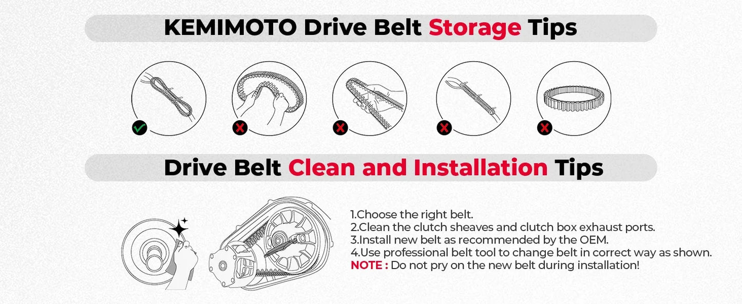 KEMIMOTO CVT Drive Belt Heavy Duty UTV for CFMoto ZFORCE 950 Sport 1000 CFORCE 800XC 1000 UFORCE 1000 1000xL 0JWA-055000-10000