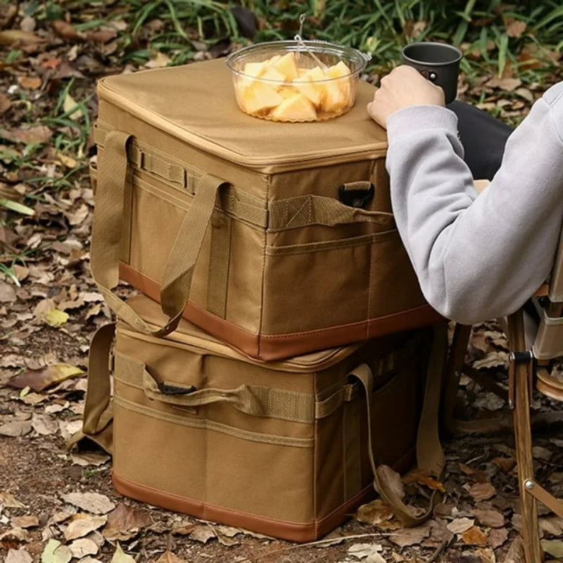 30 45L Camping Storage Bag Trunk Organizer with Handles Versatile Large Capacity for Outdoor Barbecue Camping Cooking Picnic