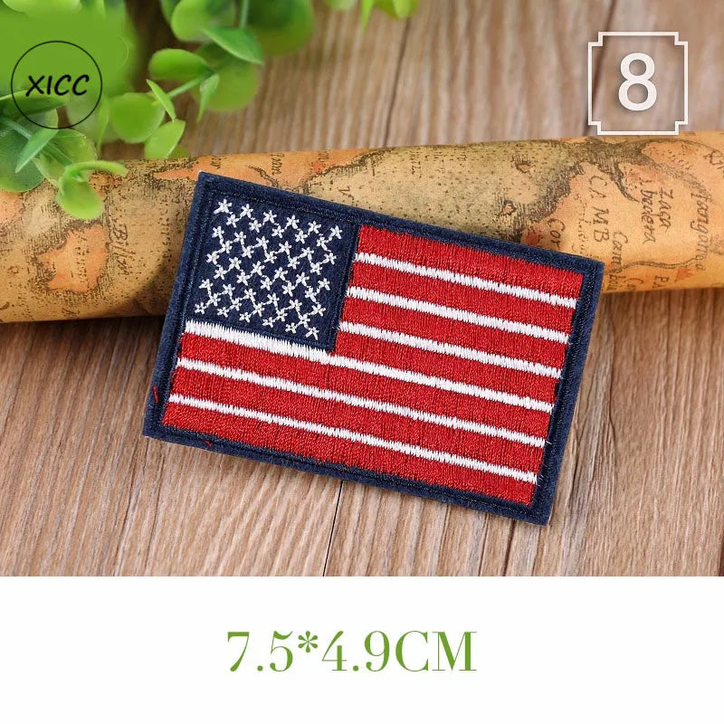 USA Flag Military Appliques Badges Cool National Embroidered Backpack Patches for Clothes Fashion DIY Stripe Stickers Applique