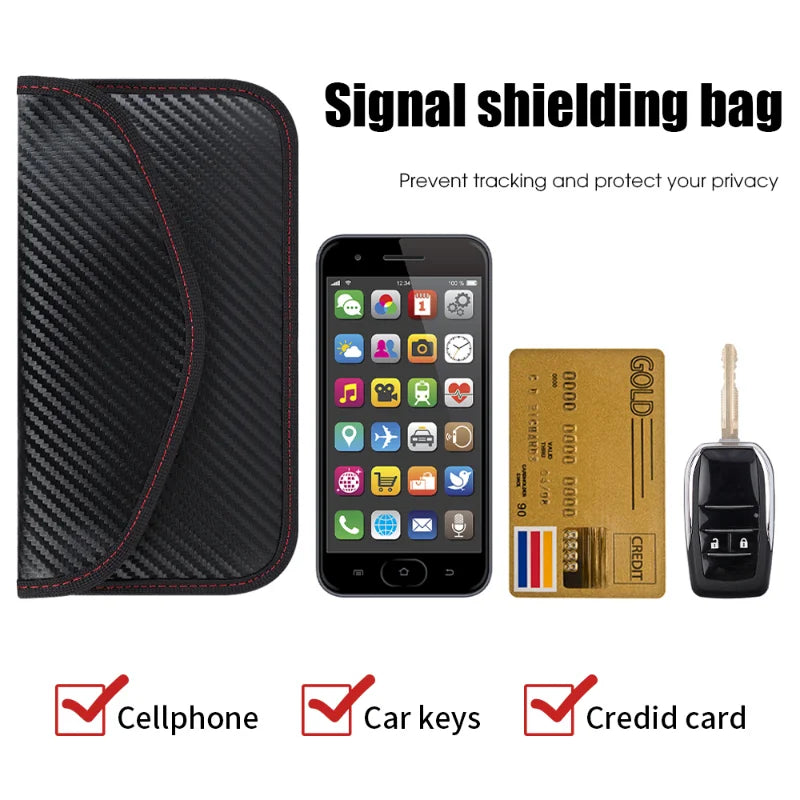 Car Keys Signal Blocker Bag Remote Control Blocking Shielding Faraday Bag Protector Bag Keys Pouch Safe Lock Key Case for Car