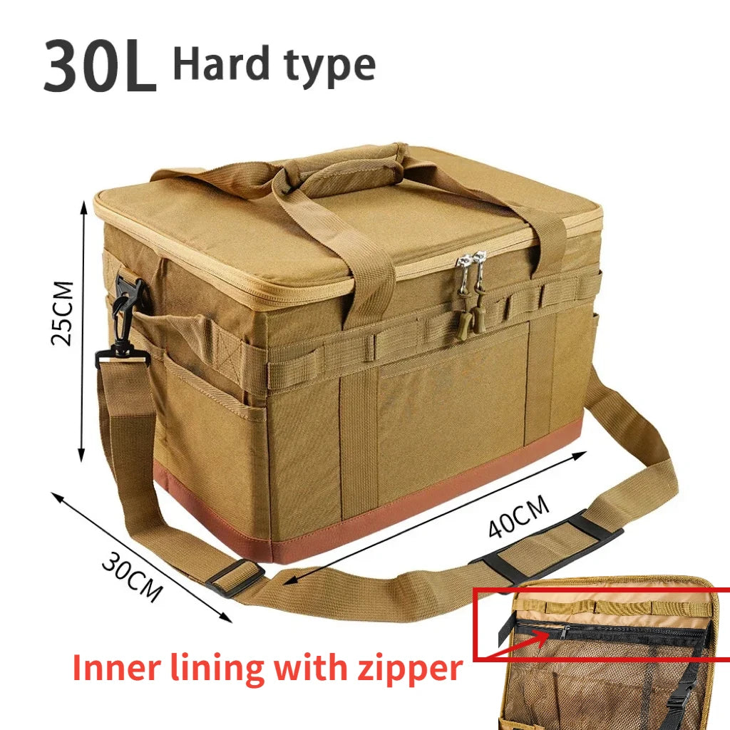 30 45L Camping Storage Bag Trunk Organizer with Handles Versatile Large Capacity for Outdoor Barbecue Camping Cooking Picnic