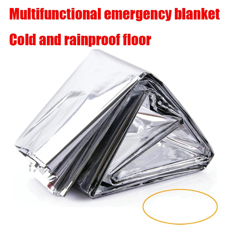 Emergency Blanket Outdoor Survive First Aid Rescue Kit Windproof Waterproof Foil Thermal Blanket for Camping Hiking