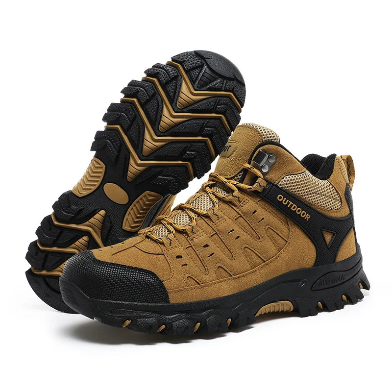 Autumn Winter Fashion Khaki Men's Hiking Boots Big Size 48 Waterproof Outdoor Boots Men Non-slip Trekking Sneakers Men Trainers