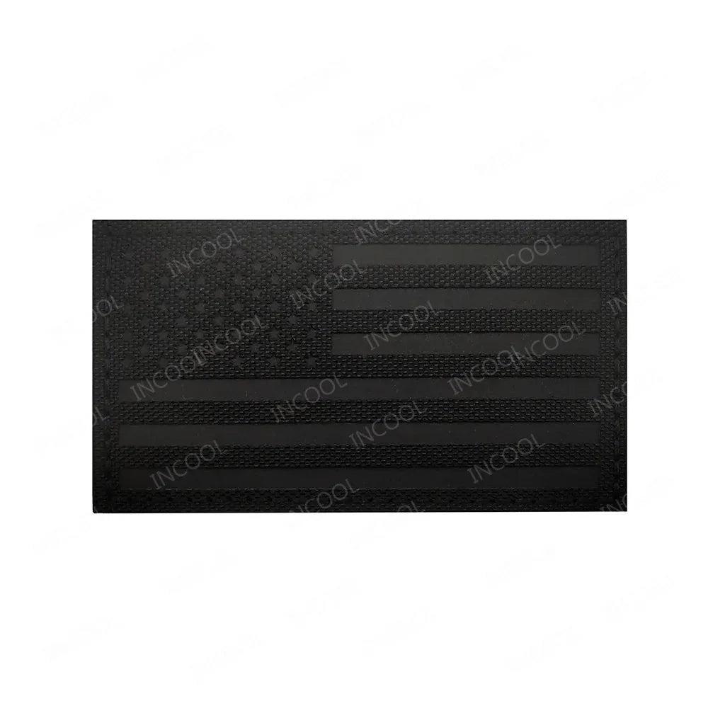 United States American US USA Infrared IR Reflective Large Size Flag Patches Tactical Military Emblem Shoulder Fastener Badges