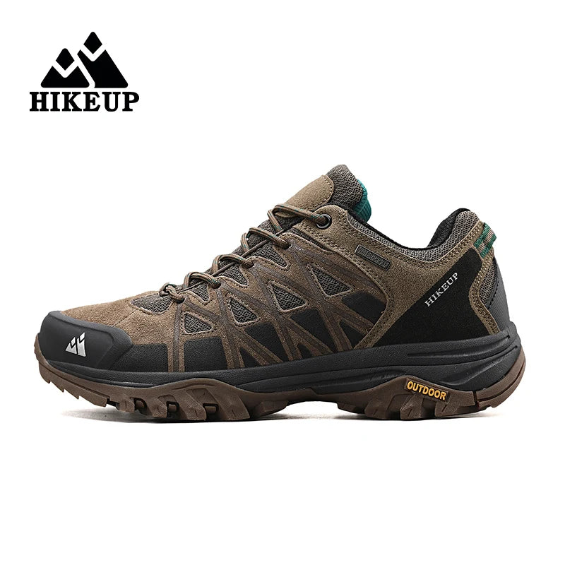 HIKEUP New Arrival Mens Hiking Shoes Breathable Lace Up Trekking Male Cushioning Outdoor Climbing Tourism Sneakers for Men