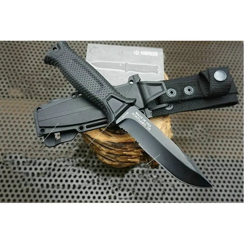 Trskt Fixed Blade Knife 12c27 Steel Blade Fiberglass Handle  Nylon Sheath Hunting Knife Survival Camping Outdoor Tool Dropship