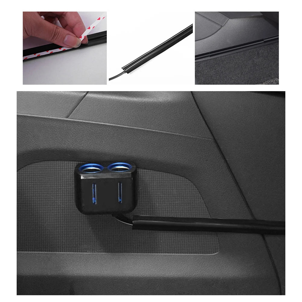 4pcs/set Wire Protector for Car Interior Cord Organizer Cable Sleeve Management Universal Concealed Cable Cover Clip Accessories