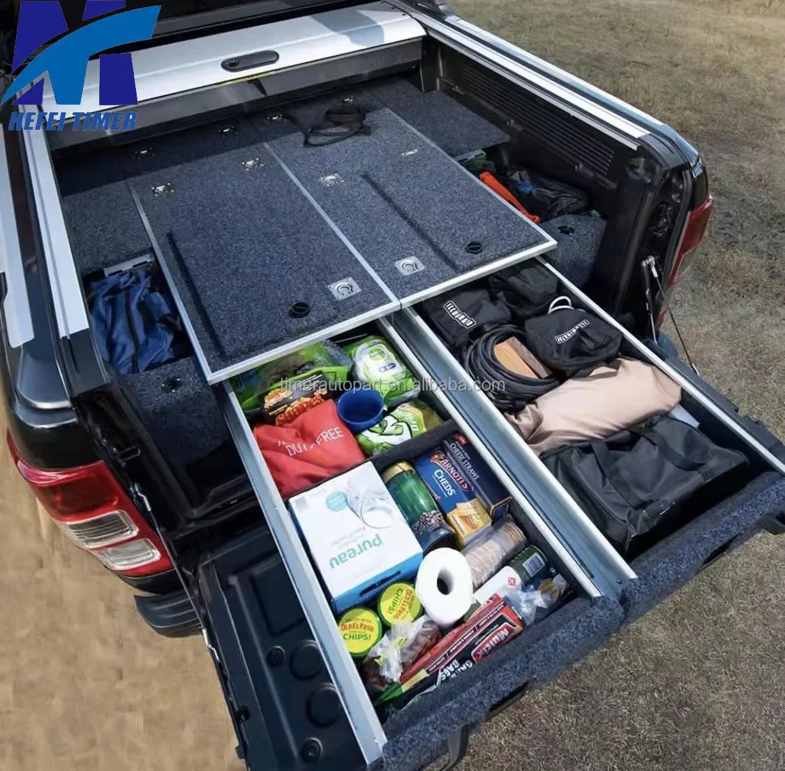 4Wd Overland Suv Car Slider Top Best Heavy Duty Storage System Outdoor Camping Tooling Organizer Lockable Cabinet With Handle