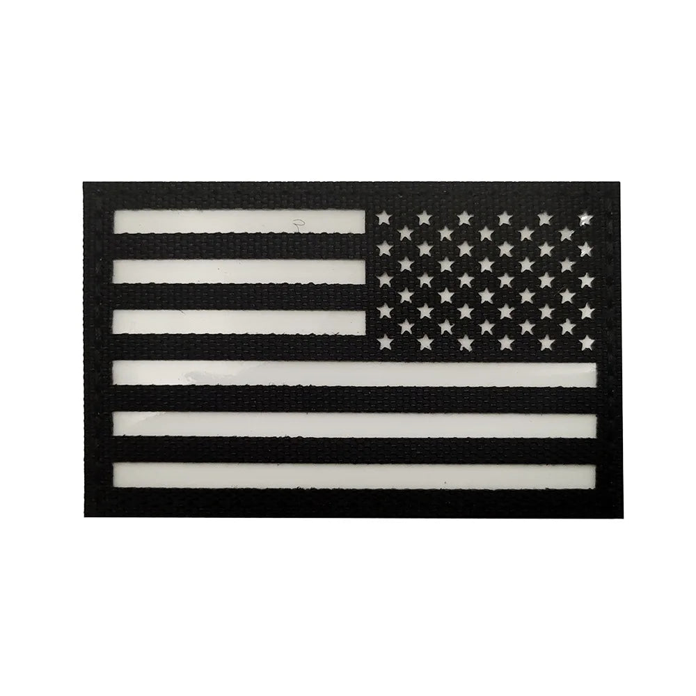 United States American US USA Infrared IR Reflective Large Size Flag Patches Tactical Military Emblem Shoulder Fastener Badges