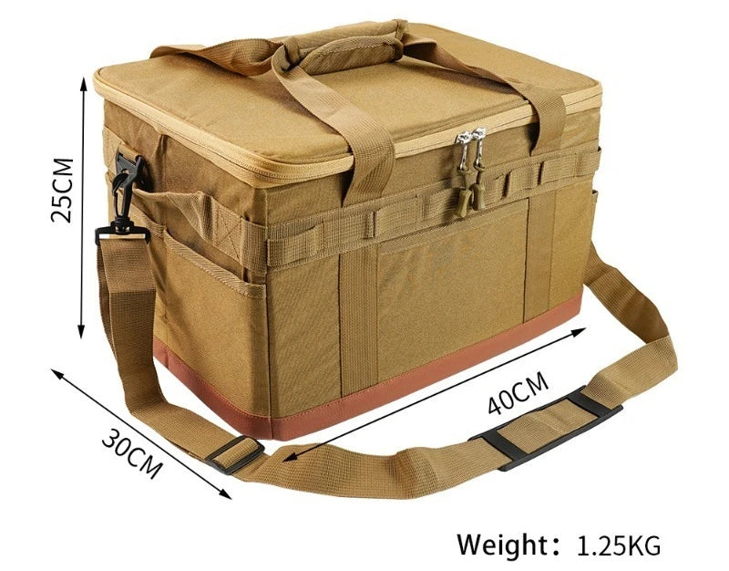 30 45L Camping Storage Bag Trunk Organizer with Handles Versatile Large Capacity for Outdoor Barbecue Camping Cooking Picnic