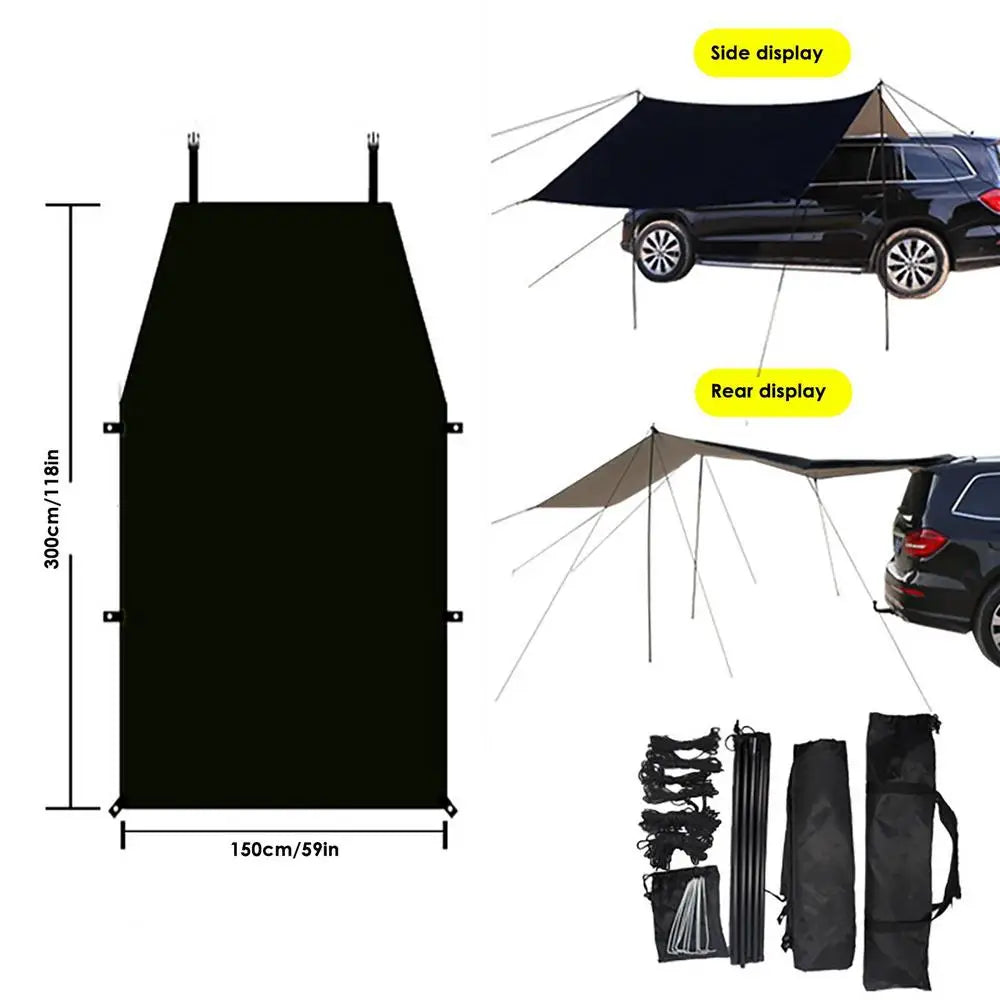 Truck Canopy Oxford Cloth Car Side Awning Rooftop Portable Auto Canopy Camper Trailer Sun Shade Suv Tent Attachment For Camping