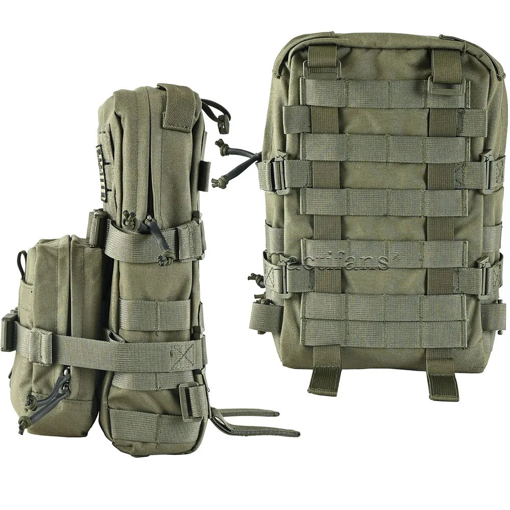 Mini Hydration Bag Tactical 2 In 1 Small MOLLE Hydration Pack Rip Away IFAK Medical Pouch Med Patch Pouch Hunting Bag