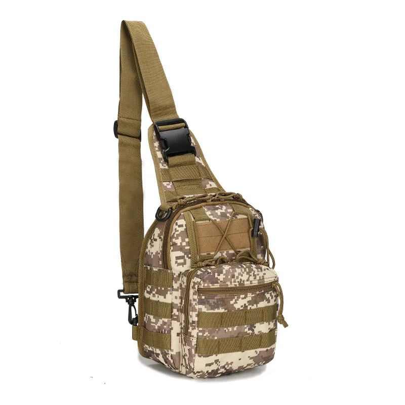 Outdoor Tactical Chest Bags Men's Small Chest Bag Cycling Shoulder Bag Army Camouflage Climbing Portable Messenger Bag 600D Wate