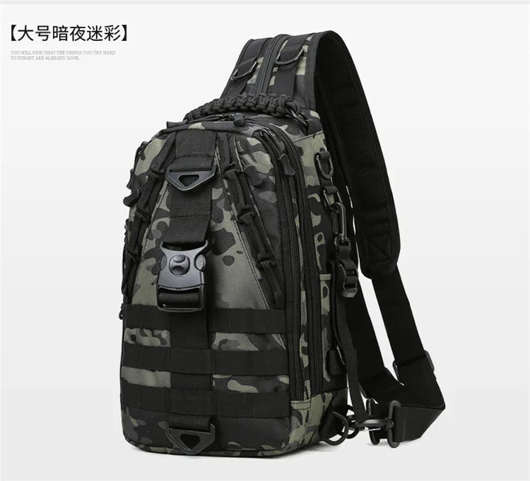 Outdoor Fishing Tackle Bag Waterproof Hiking Cycling Travel Backpack Shoulder Tactical Bag Chest Pack Fish Lures Tools Rucksack