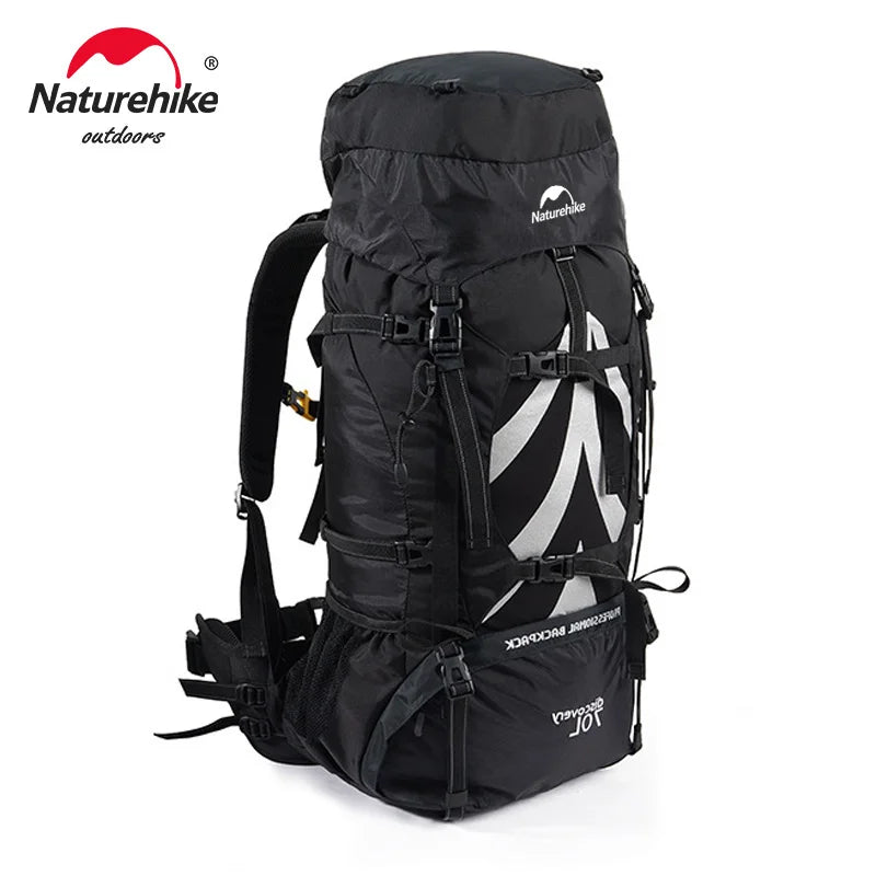 Naturehike Backpack Professional Outdoor Hiking Travel Bag Big Capacity 70L Mountaineering Camping Bag Support System NH70B070-B