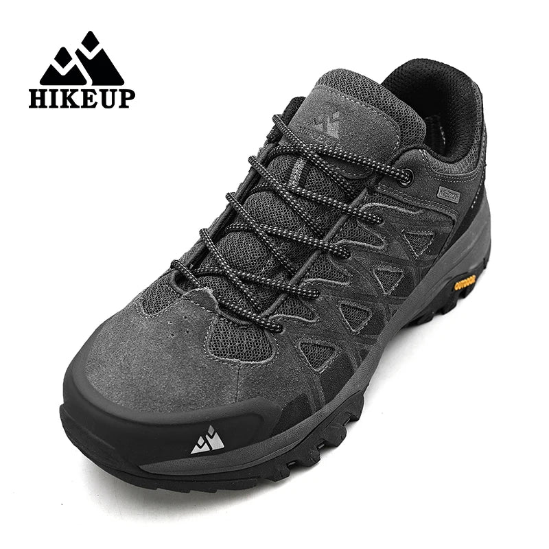 HIKEUP New Arrival Mens Hiking Shoes Breathable Lace Up Trekking Male Cushioning Outdoor Climbing Tourism Sneakers for Men