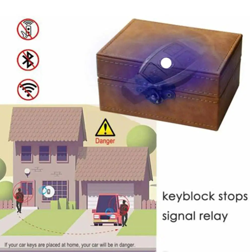 Car Keyless Signal Blocker Box Anti Theft  Key Fob Protector Radiation-proof Mobile Phone Faraday Box