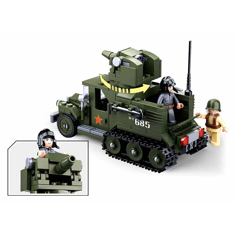 Sluban WW2 Military Hummer H2 Army Assault Vehicle Model Building Block Classics World War Weapons Car Brick Boy Friend Toy Gift