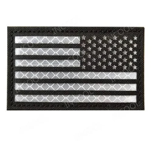 United States American US USA Infrared IR Reflective Large Size Flag Patches Tactical Military Emblem Shoulder Fastener Badges