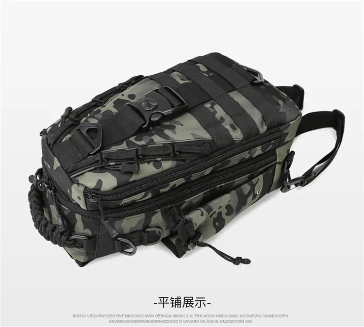 Outdoor Fishing Tackle Bag Waterproof Hiking Cycling Travel Backpack Shoulder Tactical Bag Chest Pack Fish Lures Tools Rucksack