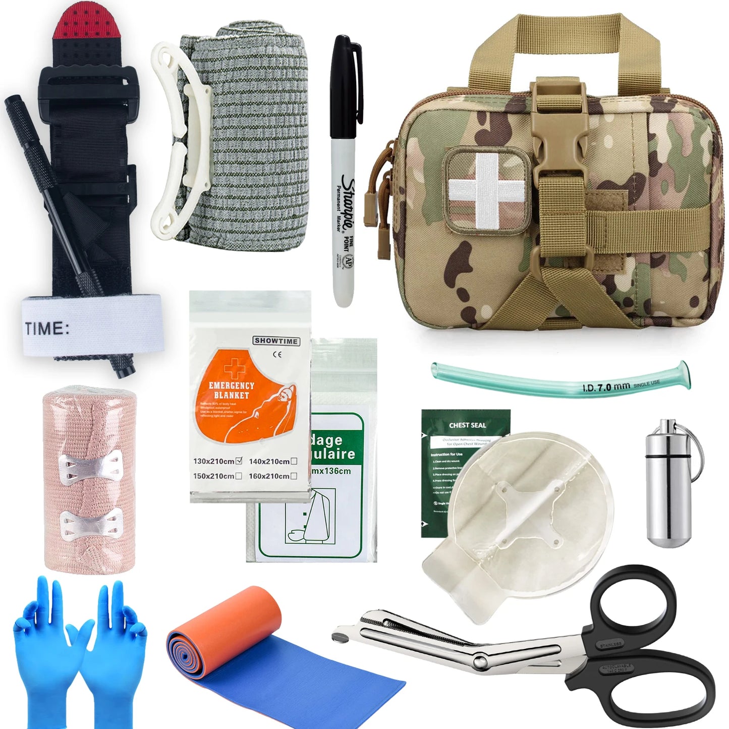 IFAK Trauma Kit First Aid Medical Pouch Emergency Tourniquet Chest Seal Survival Gear and Equipment with Molle Car Travel Hiking