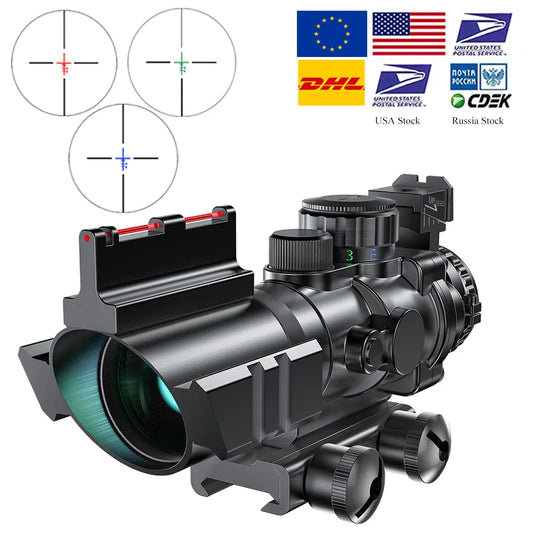 4x32 Acog Riflescope 20mm Dovetail Reflex Optics Scope Tactical Sight For Hunting Gun Rifle Airsoft Sniper Magnifier