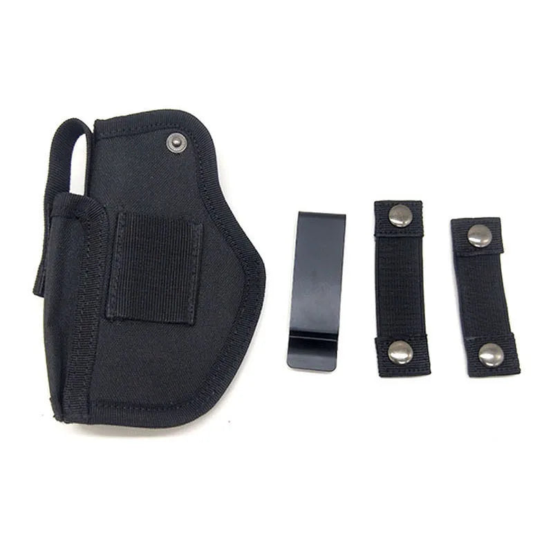 Molle Right Left Interchangeable Tactical Pistol Hand Gun Holster Hunting Black Magazine Slot Holder bag