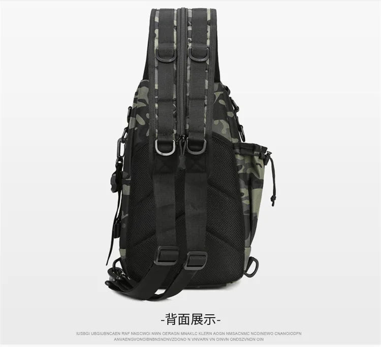 Outdoor Fishing Tackle Bag Waterproof Hiking Cycling Travel Backpack Shoulder Tactical Bag Chest Pack Fish Lures Tools Rucksack