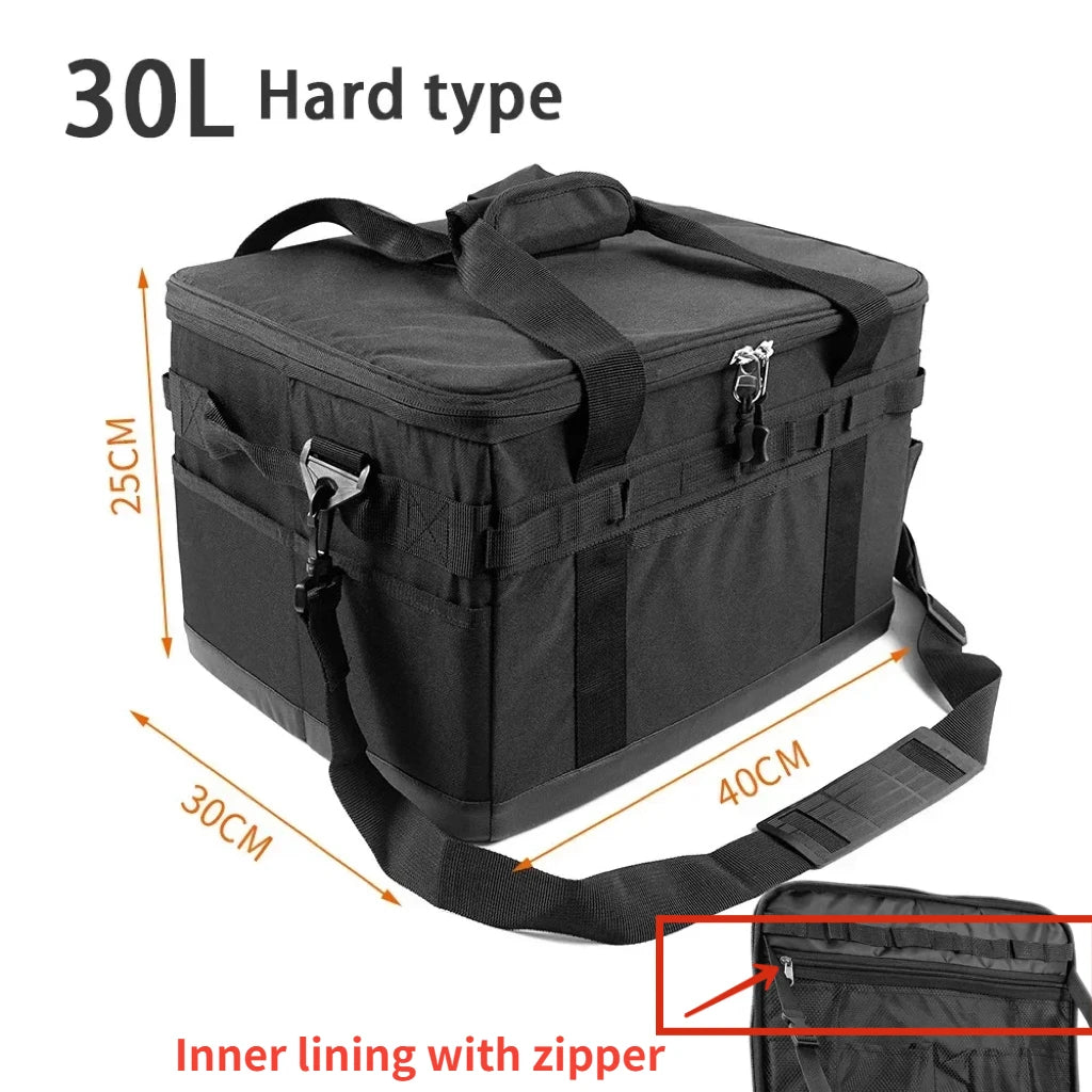 30 45L Camping Storage Bag Trunk Organizer with Handles Versatile Large Capacity for Outdoor Barbecue Camping Cooking Picnic