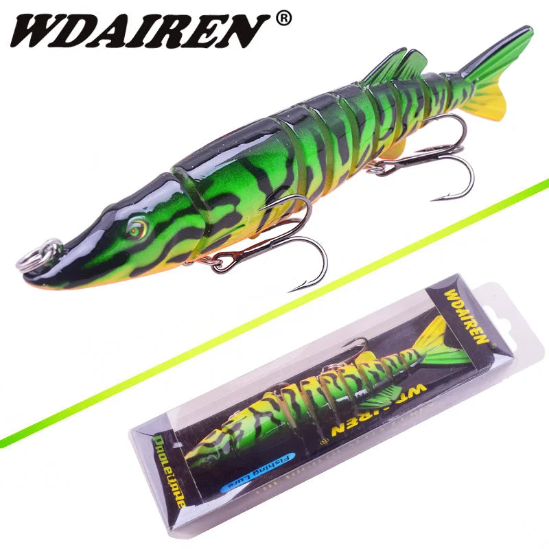 WDAIREN Artificial Pike Lure Multi Jointed Bait 12.5cm 22g Lifelike Crankbaits Sea Fishing Tackle Wobblers Swimbait  9 Joints