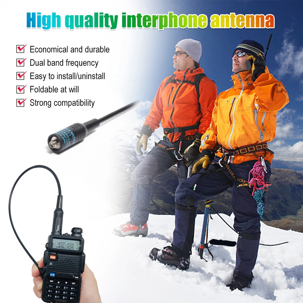 Intercom Antenna NA-771 Dual Band High Gain Soft Whip Antenna for Baofeng UV5R Series 888s