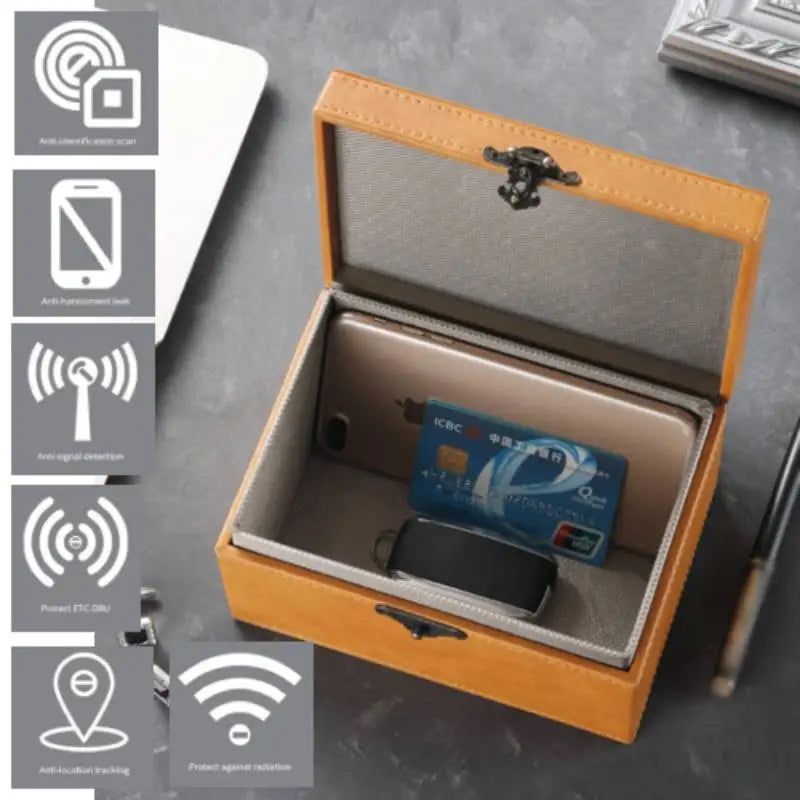 Car Keyless Signal Blocker Box Anti Theft  Key Fob Protector Radiation-proof Mobile Phone Faraday Box