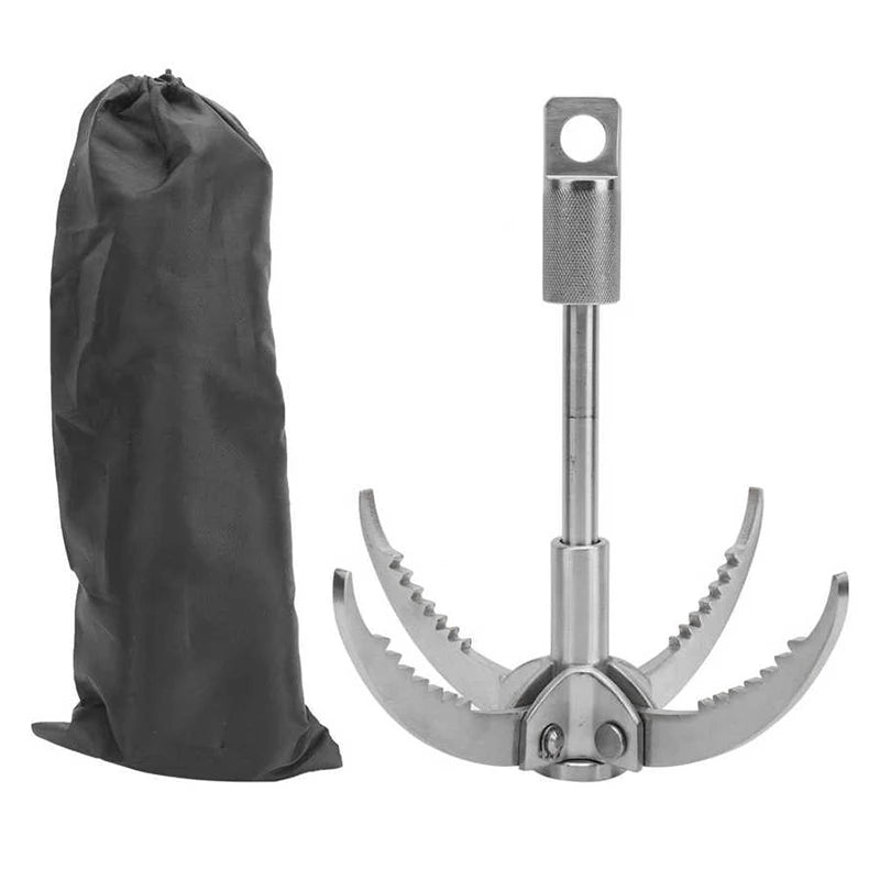 Foldable Survival Grappling Hook 3/4 Claws Climbing Claw Stainless Steel Outdoor Climbing Rescue Grappling Hook Wall Equipment