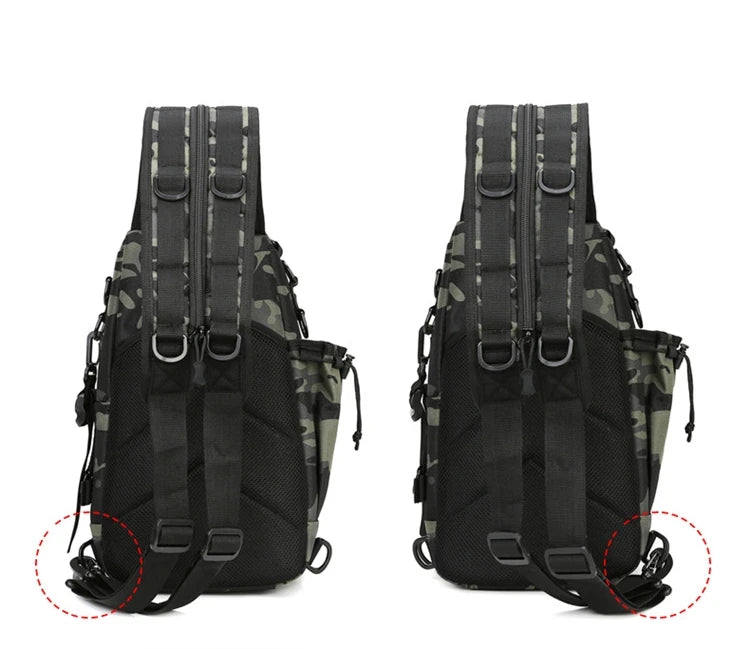 Outdoor Fishing Tackle Bag Waterproof Hiking Cycling Travel Backpack Shoulder Tactical Bag Chest Pack Fish Lures Tools Rucksack