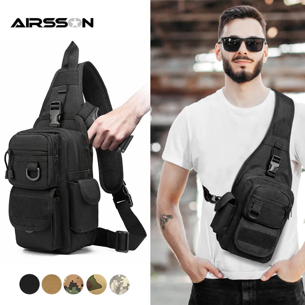 Airsson Tactical EDC Sling Backpack: Concealed Carry Holster & Multi-Compartment Bag