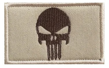 Punish Skull Embroidery Hook&loop Patch USA Flag Skull Morale Badge Multicam Tan Black Cranium Tactical Backpack Cap Attachments