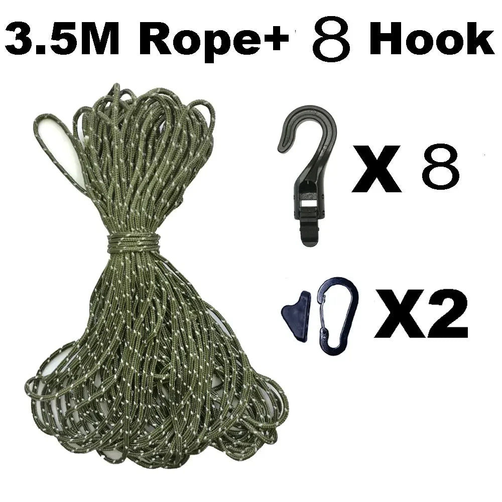 3.5-5m Camping Travel Clothesline Portable Adjustable Hiking Hotel Washing Clothes Drying Line Anti-slip Rope