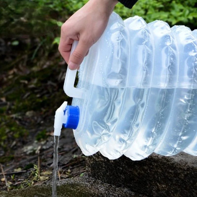 5L-15L Outdoor Collapsible Water Bag Camping Foldable Water Containers Drinking Multifunction Telescopic Storage Water Bottle