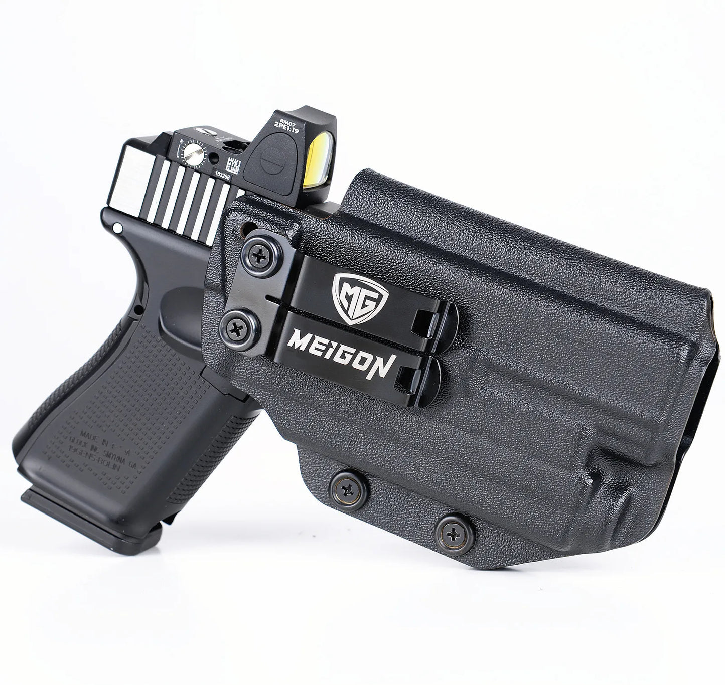 IWB Kydex Holster for Glock 17 22 31 with Olight Baldr Mini 600 Lumens Tactical Flashlight Inside Waistband Concealed Carry